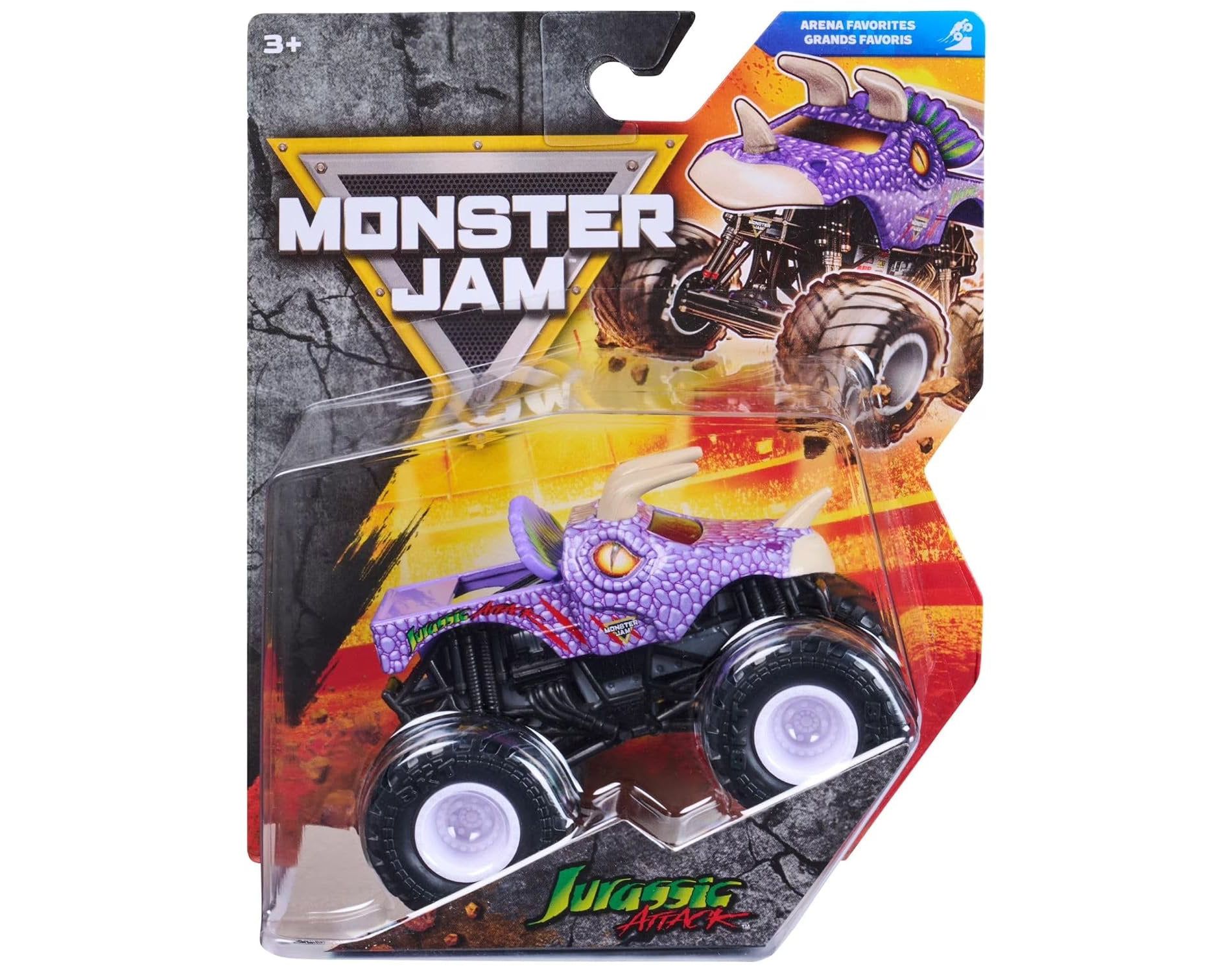 Monster Jam Series 47 Arena Favorites Jurassic Attack 1:64 Scale 2026 Die-Cast Monster Truck, BKT Tires & Authentic Chassis, Kids Ages 3+