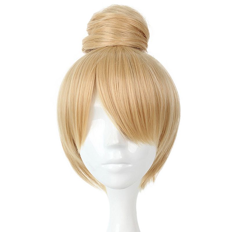 Unique Bargains Women's Wigs 14" Gold Tone with Wig Cap Short Hair, 1 of 7