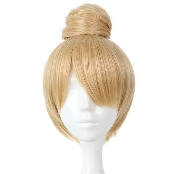 Unique Bargains Women's Wigs 14" Gold Tone with Wig Cap Short Hair