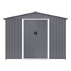 NicBex 8 x 6 FT Outdoor Storage Shed Large Metal Tool Sheds with Sliding Doors and Air Vent for Backyard Patio Lawn to Store Bikes, Tools, Gray - image 2 of 4