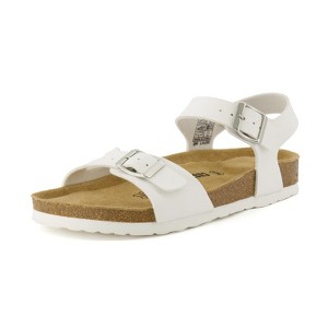 CUSHIONAIRE Lauri Cork Footbed Sandals for Women with Back Strap – Walking Style with Adjustable Buckle Ankle Strap Footbed Slides - 1 of 4