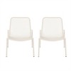 SKRAN Set of 2 Outdoor Mesh chair, Patio Iron Armless Chair with Angled Legs and Narrow Backrest for Patio, Porch, Poolside and Balcony - 4 of 4