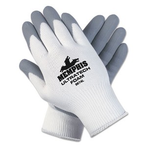 MCR Safety Ultra Tech Foam Seamless Nylon Knit Gloves, X-Large, White/Gray, Dozen - 1 of 1