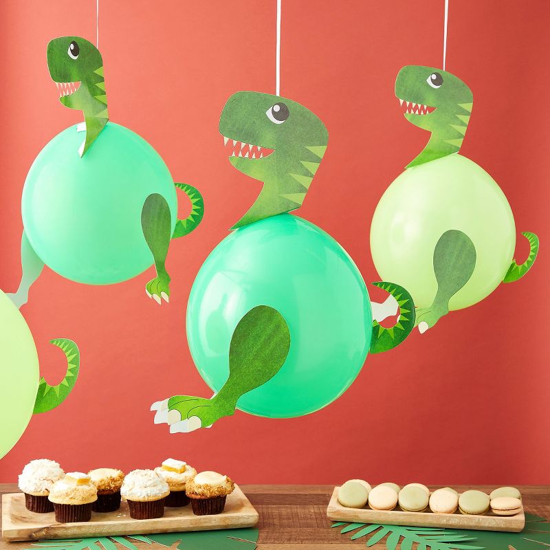 36 Pack Latex Dinosaur Balloons for Birthday Party Decorations, Party Supplies (Green, 12 In), 2 of 6