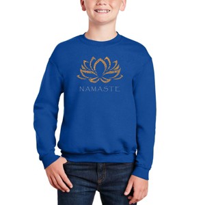 LA Pop Art Namaste - Boy's Word Art Crewneck Sweatshirt - 1 of 3