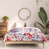 Deny Designs Ninola Design Liberty Colorful Petals Red and Blue Queen/Full Comforter and Sham Set (2-3pc Set) - 3 of 4
