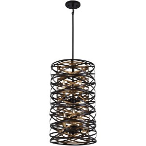 Minka Lavery Dark Bronze Mosaic Gold Chandelier 14" Wide Modern 6-Light Fixture for Dining Room House Foyer Kitchen Entryway Home - 1 of 3