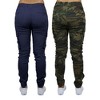 Galaxy By Harvic Women's  Loose Fit Cotton Stretch Twill Cargo Joggers- 2 Pack - 2 of 4