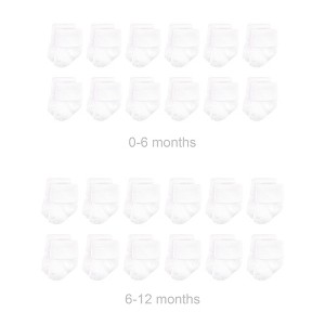 Luvable Friends Baby Grow with Me Cotton Terry Socks, White, 0-6 and 6-12 Months - 1 of 2