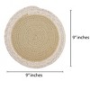 Home Mart Goods Beige Extra Thick Woven Trivet Round Placemats Natural Cotton Hot Potholder Mat Heat Resistant - 9"x9"(Pack of 4) - 2 of 4