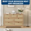 Rattan 7 Drawer Dresser for Bedroom, 51" Wide Chest of Drawers, Beside Table for Closet, Wood Storage Organizer for Living Room Hallway Entryway - 3 of 4