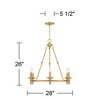 Stiffel Warm Antique Brass Wagon Wheel Chandelier 28" Wide Farmhouse Rustic 6-Light Fixture for Dining Room Living House Foyer Kitchen Island Entryway - 4 of 4