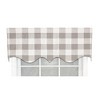 Grande Check Regal Style 3" Rod Pocket Valance 50" x 17" Taupe by RLF Home - 2 of 4