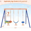 Gikpal Swing Set for Kids, 440lbs Swing Set with Heavy-Duty Metal Frame & Adjustable Ropes, Safe Waterproof Round Playset for Backyard, Rainbow Color - 2 of 4