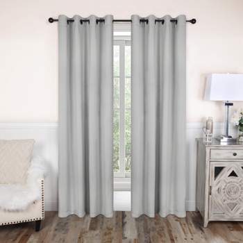 Classic Modern Solid Room Darkening Blackout Curtains, Grommets, Set of 2 by Blue Nile Mills
