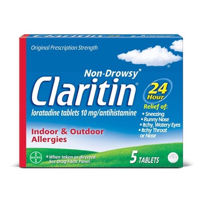 Claritin 24-hour Non-drowsy Allergy Relief Tablets - Loratadine - 5ct ...