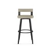 Amisco Paramont Barstool: 30" Fixed Height, Steel Frame, Faux Leather, 300 lbs Capacity - 3 of 4
