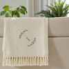 Personalization Mall Floral Wreath Embroidered Initial Afghan Throw Blanket - 2 of 4