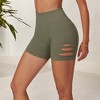 Anna-Kaci Active Women's High Waist Cutout Detail Compression Shorts with Seamless Design - 2 of 4