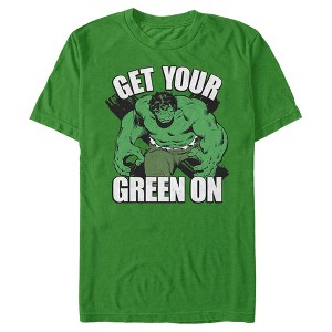 Men's Marvel St. Patrick's Day Hulk Green On T-Shirt - 1 of 4