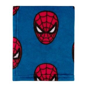NoJo Marvel Spiderman Royal Blue and Red Super Soft Baby Blanket - 1 of 4