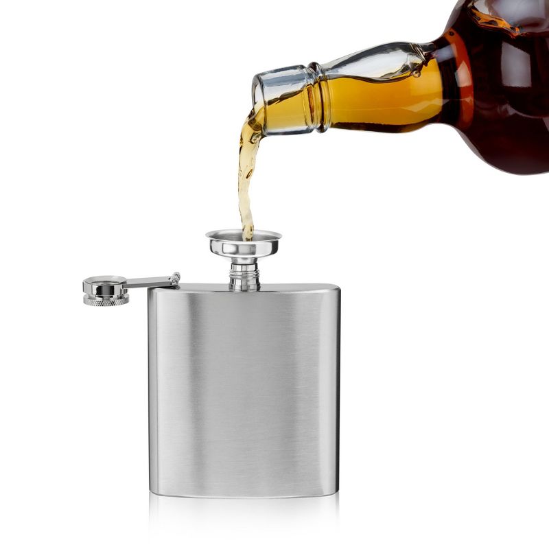True Stainless Steel Flask  with Funnel, 4 of 13