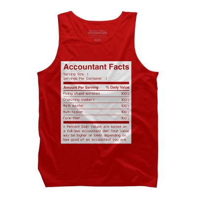 Men's Design By Humans Accountant Nutrition Facts Label By EJamjar Tank Top