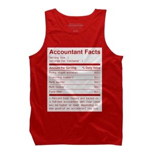 Men's Design By Humans Accountant Nutrition Facts Label By EJamjar Tank Top - 1 of 2