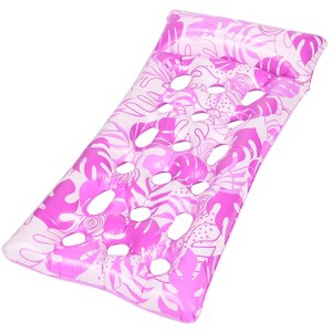 Joyfy Pool Floats Lounger with Headrest, Pool Floaties for Adult, Inflatable Pool Lounge Chairs, Sun Tanning Floaty Raft for Lake Beach Pool Party - 1 of 4