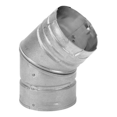 DuraVent 3PVL-E45 PelletVent Stainless Steel 45 Degree Elbow Wood Burning Stove Pipe Connector to Vent Smoke, 3 Inch Diameter