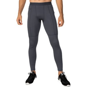 Anna-Kaci Active Men's Full Length Active Compression Leggings with Supportive Panel Stitching and Wide Waistband - 1 of 4