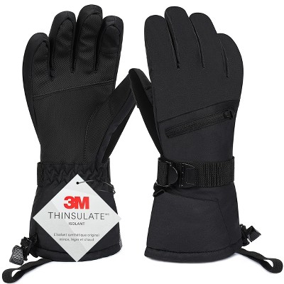 Solaris Waterproof Winter Gloves with Card Pocket, Warm Cozy 3M Thinsulate Ski Gloves for Snowboarding, Shoveling & Outdoor Sports, Gift Idea