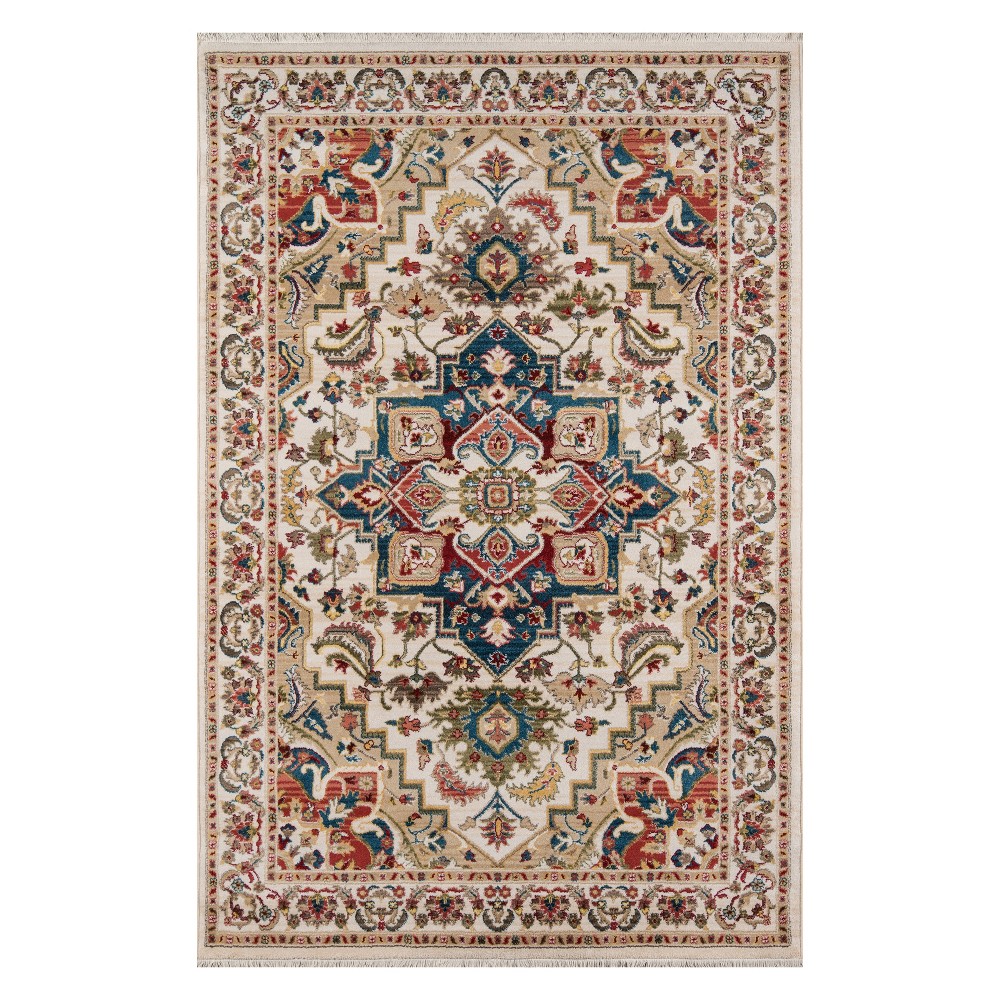 3'3inx5'3in Medallion Loomed Accent Rug Ivory - Momeni