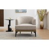 Vynxaria Modern Two-tone Barrel Fabric Chair, Upholstered Round Armchair for Living Room Bedroom Reading Room, Mustard Green - 4 of 4