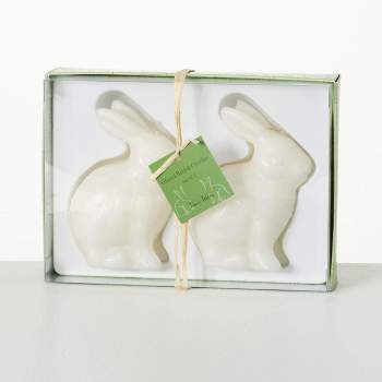 4.75"H Vance Kitira White Bunny Candle - Set of 2, White ,Scentless, Clean-Burning, Environmental Friendly