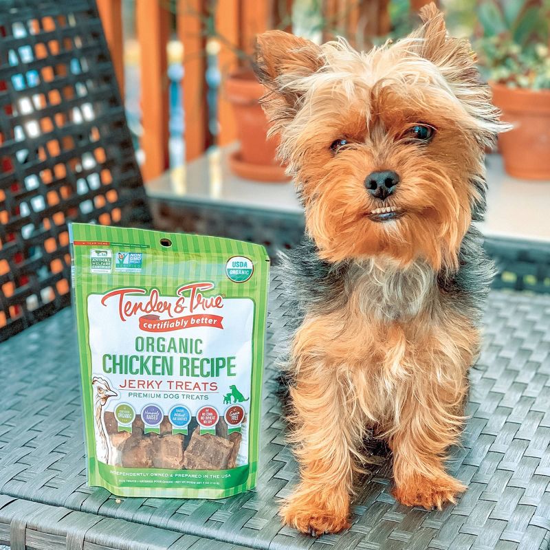 Tender &#38; True Organic Chicken Recipe Jerky Dog Treats - 4oz, 5 of 6