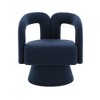 DOMETOUR COOLMORE Swivel Cuddle Barrel Accent Chair, Upholstered Fluffy Fabric, for Living Room, Bedroom, Office, Waiting Room (Navy Boucle) - 4 of 4