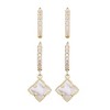 Adornia 14k Gold Plated White Mother of Pearl Clover CZ Huggie Set - 3 of 4