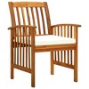 vidaXL Patio Dining Chairs 3 pcs with Cushions Solid Acacia Wood - 2 of 4