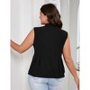 Womens Plus Size Sleeveless Shawl Lapel Blazer Vest - 3 of 3