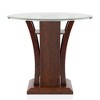 Gabriella Round Glass Top End Table Brown Cherry - HOMES: Inside + Out: Contemporary Pedestal, Tempered Top, Open Shelf - 3 of 4