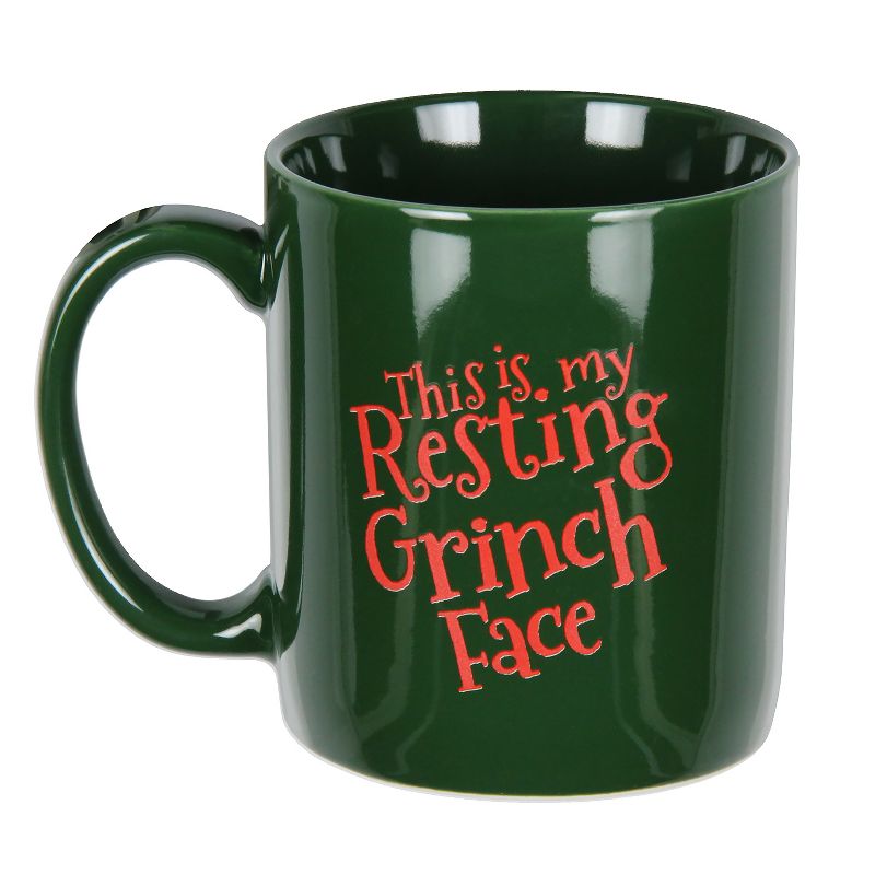Dr. Seuss The Grinch Face Holiday Coffee Mug Cup 16 Oz Green, 2 of 5