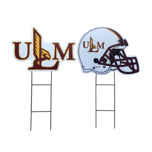 NCAA Louisiana Monroe War Hawks Logo and Helmet 2pk Yard Sign Set - 1 of 1