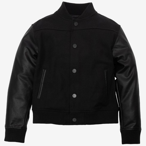 Varsity wool leather bomber on sale jacket