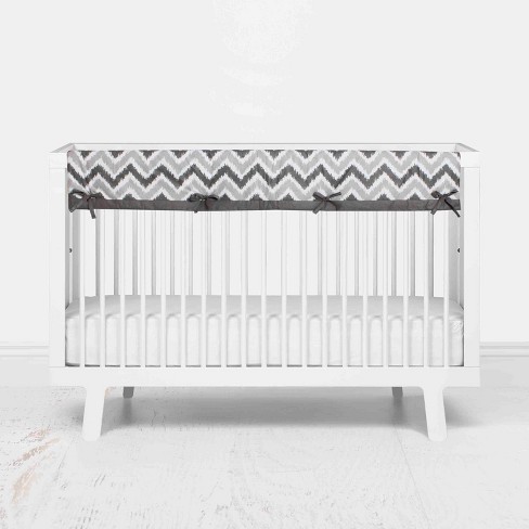 Bacati Mix N Match Chevron dots Long Crib Rail Guard Cover White