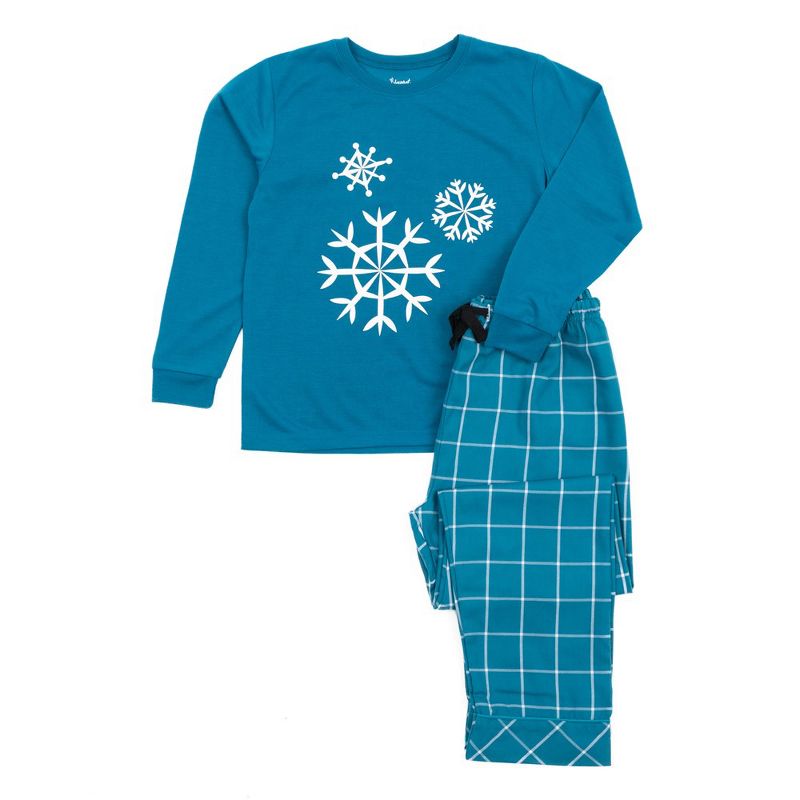 Leveret Kids Poly Top and Flannel Feel Pants Christmas Pajamas, 1 of 3