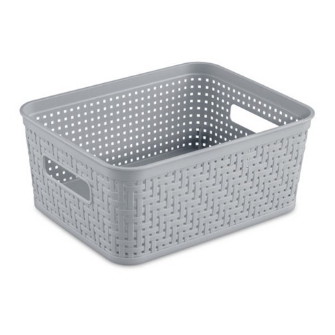 Sterilite 5.25x9.5x13 In Medium Polished Open Scoop Front Storage Bin W/  Comfortable Carry Through Handles For Household Organization, Clear (32  Pack) : Target