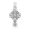 Slickblue Women’s Sterling Silver Irish Celtic Cross Pendant Necklace with 18" Chain, Trinity Knot Symbol Jewelry - 2 of 4