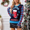 Clearlove Women’s Christmas Pullover Sweater - Sparkling Boot Motif & Textured Knit for Seasonal Celebrations - 4 of 4