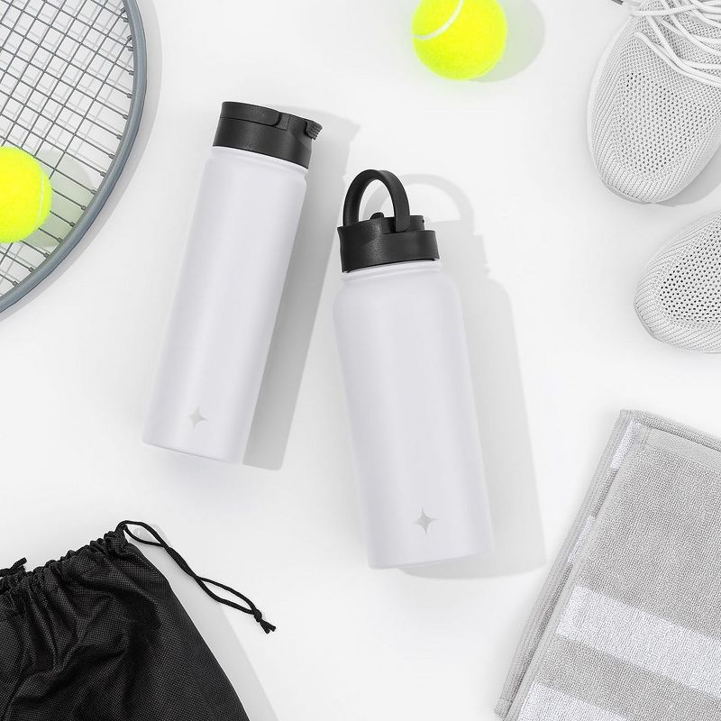 JoyJolt Triple Insulated Water Bottle with Flip Lid & Sport Straw Lid - 22 oz Hot/Cold Vacuum Insulated Stainless Steel Water Bottle, 4 of 10